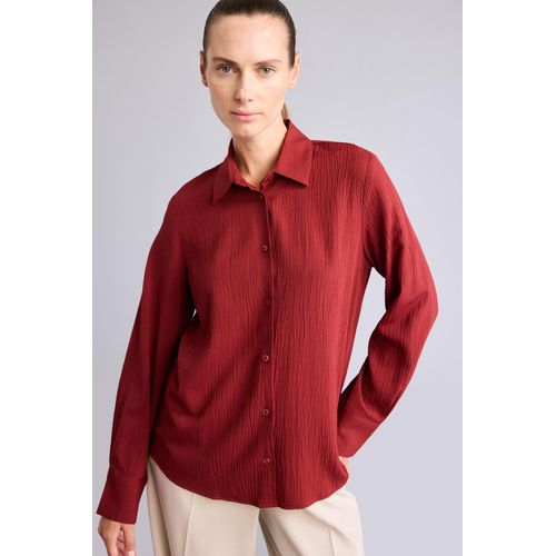 Regular Fit Long Waffle-Textured Long Sleeve Shirt