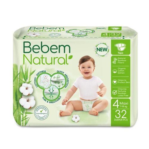 حفاضات أطفال طبيعية ماكسي مقاس 4 - 32 قطعة