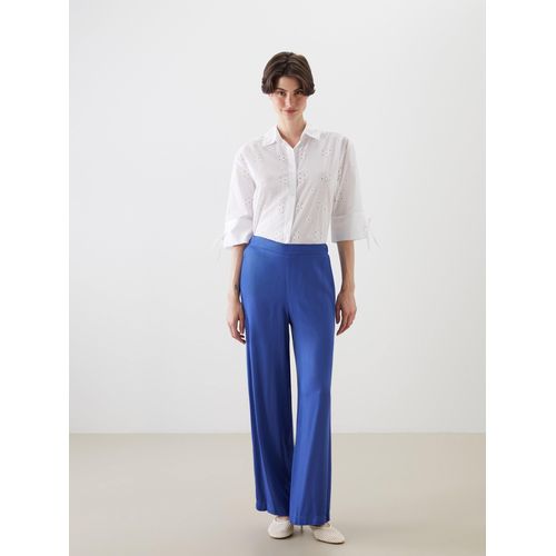 Elastic Waist Wide Leg Women's Trousers