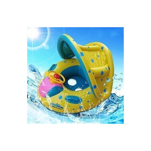 SMART FIT-Baby Float with Umbrella & Steering Float, Baby Float with Hand Handle, Urine and Sea for Safe and Happy Summer for Your Baby Safe for Kids Up to 3 Years - VAR8523