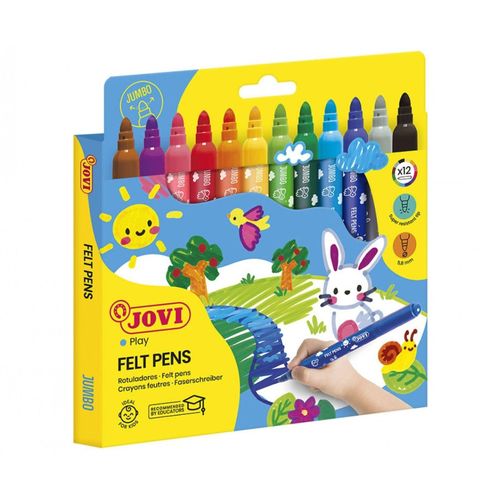 Box 12 Felt Pens Maxi Assorted Colors No: 1712