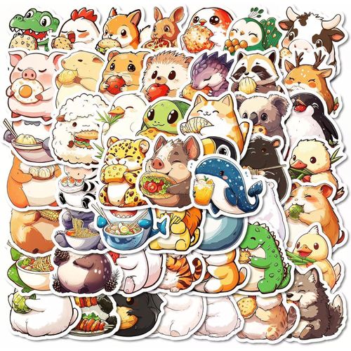50 Pcs Cute Animal Stickers for Kids,Waterproof Sticker Cute Water Bottle Stickers Vinyl Laptop Kids Stickers Pack,for Water Bottle Laptop Scrapbook