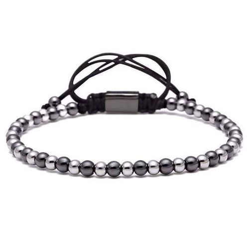 Bracelets -Silver & Black- Hematite