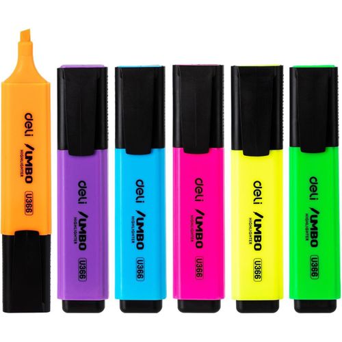 Jumbo Highlighter Set Chisel tip: 15mm Assorted 6 pcs