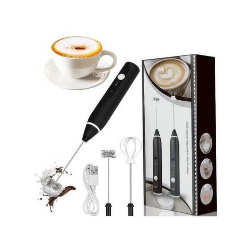 USB rechargeable manual milk frother, electric frother, 3 speeds, milk powder mixing, mini blender