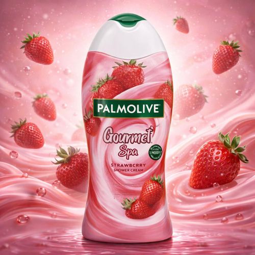 Gourmet Spa Strawberry Shower Cream Body Wash – 500ml – Creamy Moisturizing Body Cleanser with Strawberry Extract for Deep Cleansing, Soft Smooth Skin & Long Lasting Sweet Fragrance – Daily Use for All Skin Types