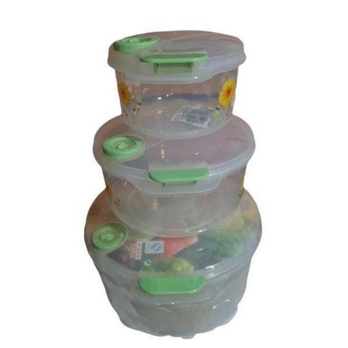 Plastic Food Storage Bowl With Lid Set Of 3 Pieces