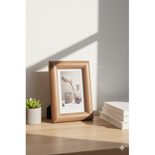 Wooden photo frame brown color 18 x 13 cm modern tabletop design home and office decor
