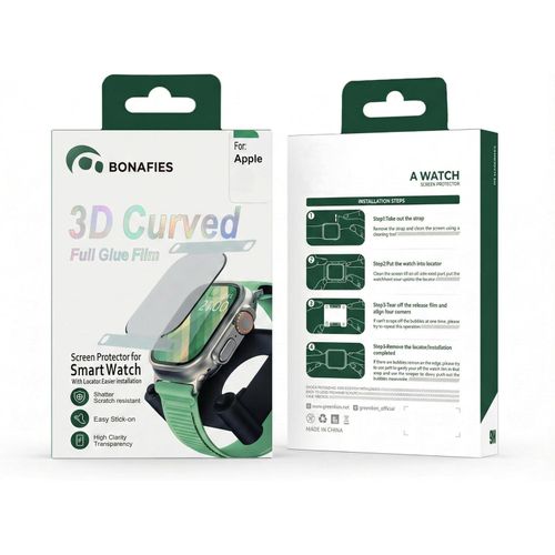 3D Curved Edge Screen Protector Compatible with Apple Watch Series 9/8 / 7 (45mm), Full Glue Protective Film with Easy Installation Tool, Anti-Scratch, High Transparency, Clear