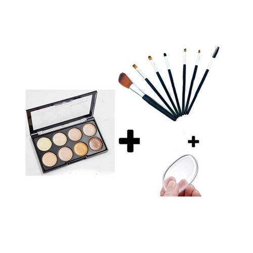 Buy Kiss Beauty Contour Concealer Palette - 8 Shades + 7 Brushes + Silicone Puff in Egypt