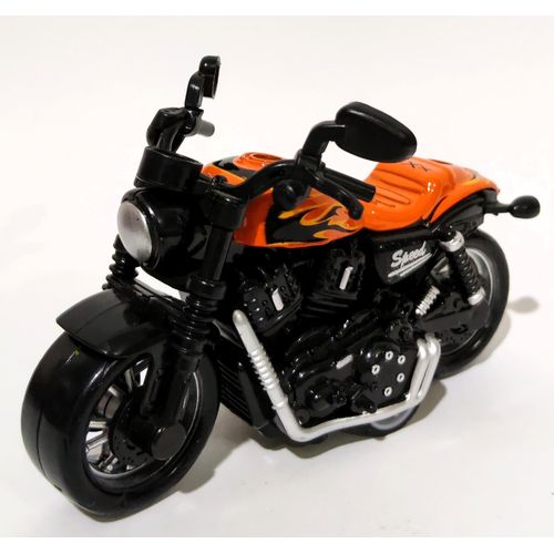 Orange Racing Sports Motorcycle with Pull Back Action Kids Toy