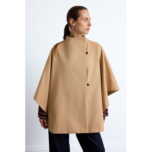 Oversize Stand Collar Woven Trench Coat