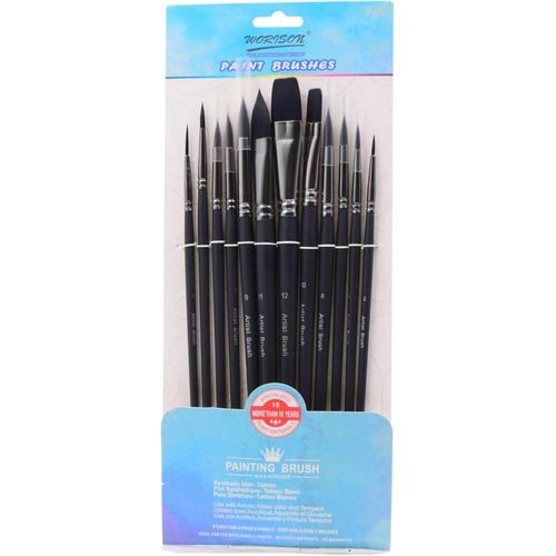 Artist Brush Set, 12 Pieces - Black 6870058688338