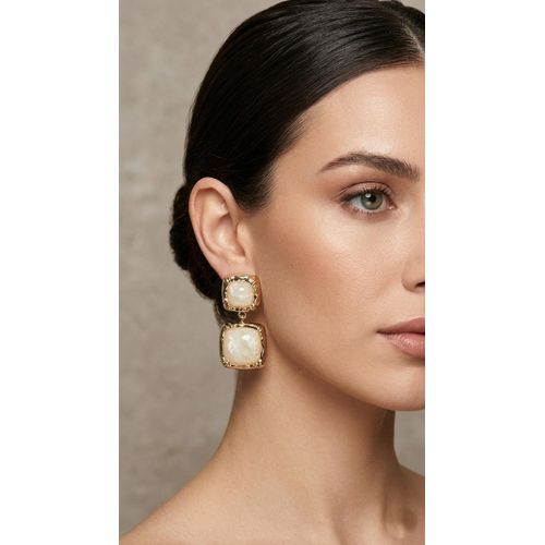 Set of Dangle Square Zinc Alloy Earrings for Women – Elegant Daily Fashion