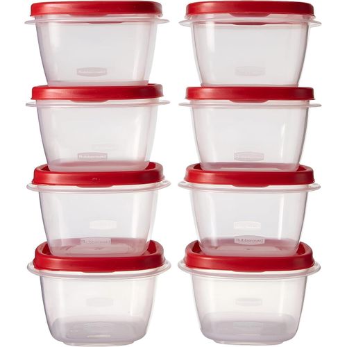 Meal Prep Boxes - Stackable plastic jars with sealed covers, 6 reusable pieces in two sizes ideal for organizing ingredients, dressings, and leftover dishes neatly in the fridge