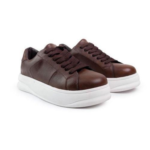 كوتشي رجالي بني بنعل عالي مريح – تصميم عصري بكعب مبطن للمشي اليومي