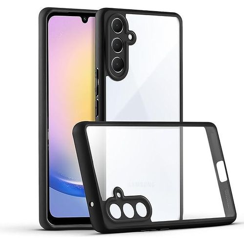 جراب تين تك الشفاف المقاوم للصدمات والاصفرار متوافق مع هاتف سامسونج جالاكسي A35 تصميم نحيف حماية كاملة بزاوية 360 درجة مع جراب للكاميرا أسود
