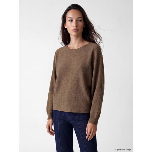 Slash Neck Women's Knitwear Sweater
