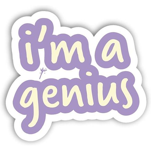 Gifticious Holographic Laptop Sticker- Genius 6x6 cm area size 1Pcs easy peeling and Stick Gift For college office artists students your car notebook laptop fridge desk skateboard from Black horse