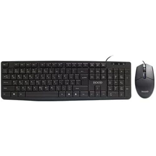 KM 200 USB Keyboard & Mouse Combo – Wired Ergonomic Set for Office, Home – Quiet Keys, Optical Mouse – Plug & Play