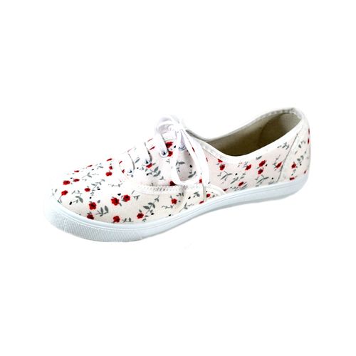 Textile Lace Up Sneakers - floral - (34)