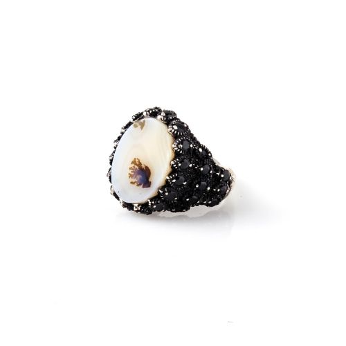 Men Silver Ring 925 Sterling Natural Yemen Aqeeq Agate