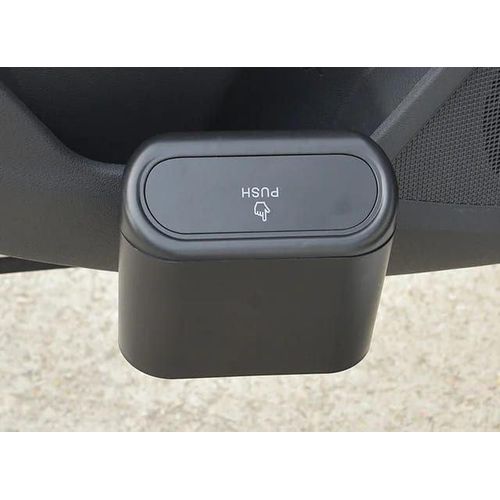 Luxury Car Trash Can - Hanging Waste Basket & Ashtray with Push-Open Lid for Car Door & Seat Back.