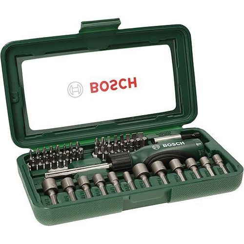46-Piece Mixed Drill and Screwdriver Bit Set with Handheld Screwdriver and Storage Case