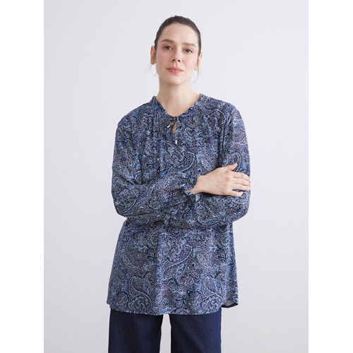 Tie Neck Patterned Blouse