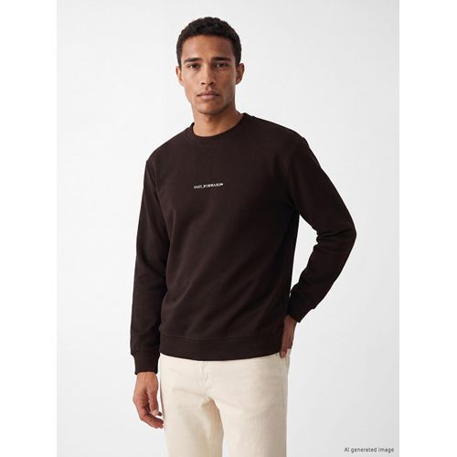 Crew Neck Slogan Printed Men's Sweatshirt