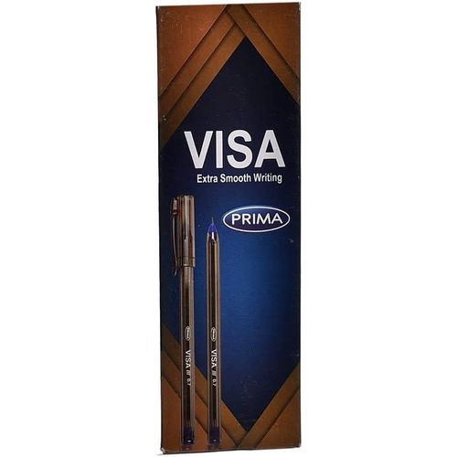 Prima Visa E*tra Smooth Writing Ball Pen Smooth Flow, Blue Liquid Fluid Ink 0.7 mm Pack of 10 Pcs - Blue