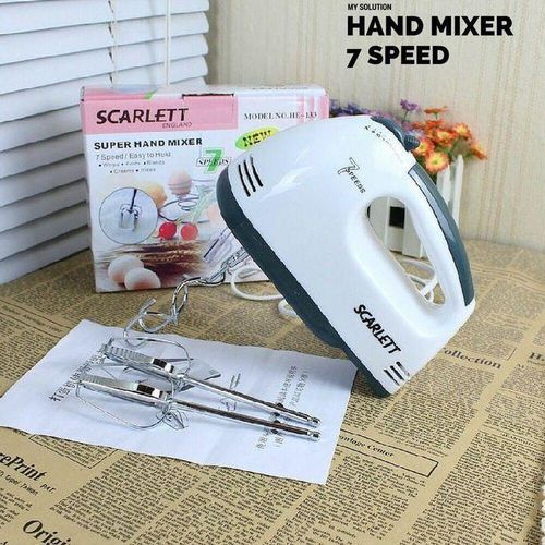 Scarlett Portable Hand Mixer Machine With 7 Speed + Free Mobile Holder