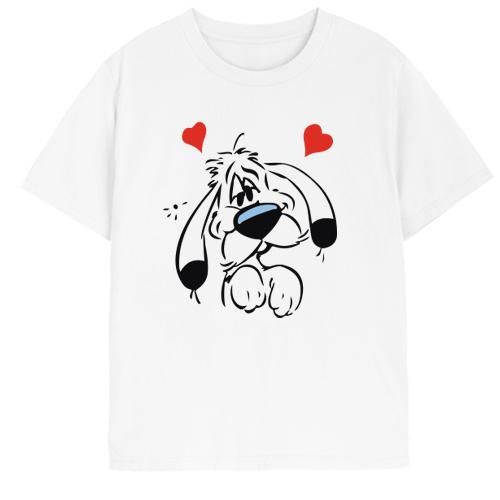 White Cotton T-shirt Round Neck Half sleeve ,,Dogmatix with in love design