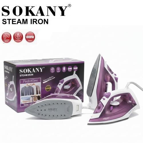 مكواة بخار سوكاني 1800 وات بقاعدة سيراميك خفيفة وسهلة الحمل