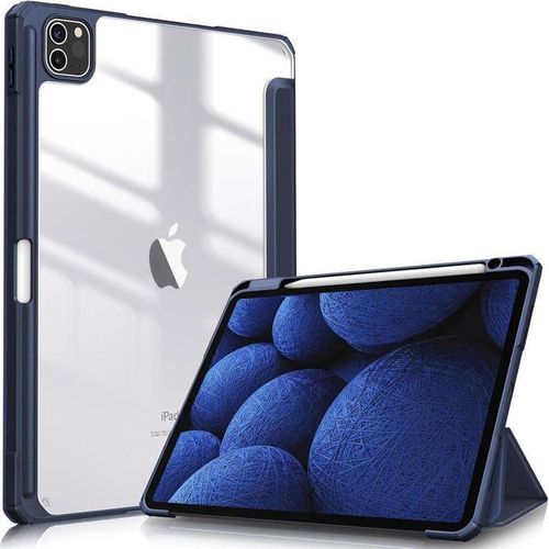 Transparent Case Compatible with iPad Pro 13 - 2025 (8th Generation) M5 13-inch with Pencil Holder, Clear PC Back Flexible TPU Frame Protective Cover Auto Wake/Sleep, Support Apple Pencil Pro/USB-C, blue