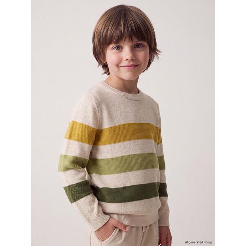 Crew Neck Striped Boy's Knitwear Sweater