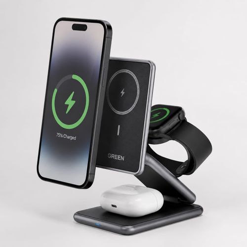 3-in-1 Magnetic Collapsible Wireless Charging Stand 15W