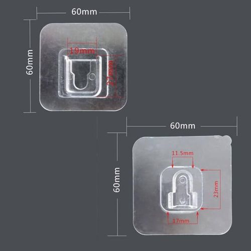 Transparent double hook holder set.. Hang anything in seconds (10 pairs)