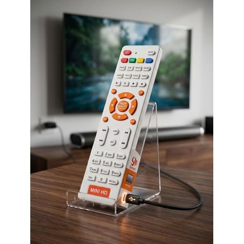 Receiver Remote Control – Rechargeable – Break-resistant – Compatible with most HD mini receivers and all IP-TV platforms.