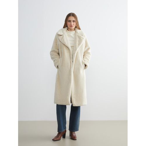 Jacket Neck Women's Fur Overcoat