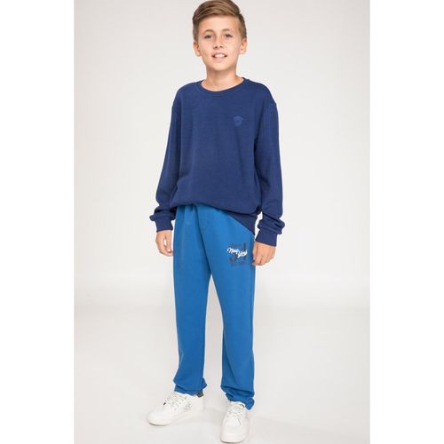 Knitted Bottom Trousers - Dark Blue