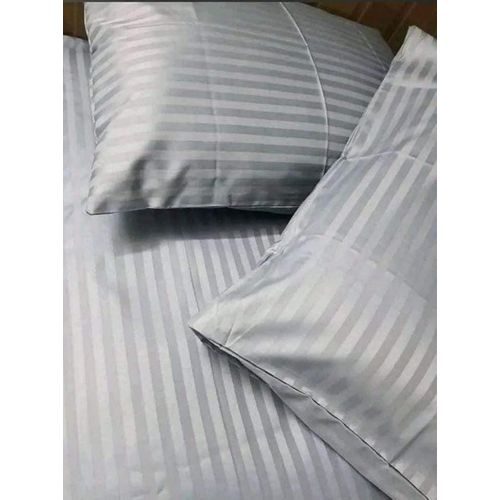 Silk Duvet Cover - 3 Pieces - Stripe - Consists of Comforter and 2 Pillow Cases 50 * 70 (Grey, 180 * 220)