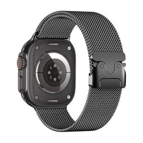 Milanese Loop Band Compatible with Apple Watch Ultra 3 Band 49mm , Stainless Steel Milanese Loop Adjustable Strap for iWatch Ultra Series Black