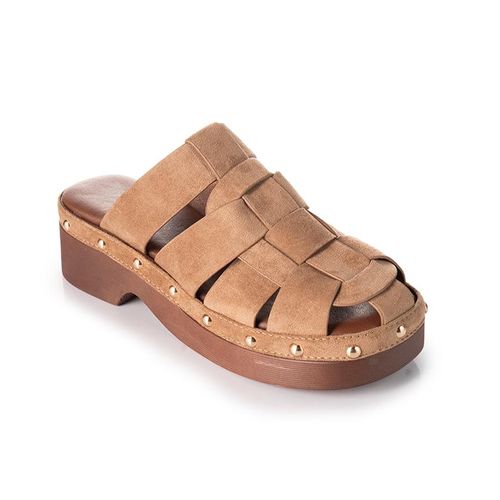 Woven fisherman flat mules