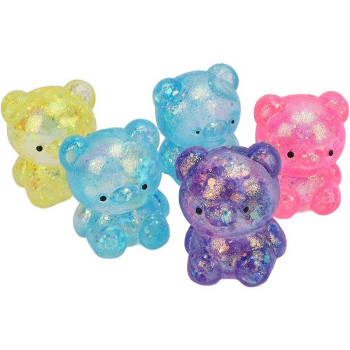 Squishy Bear Stress Balls, 5 Pieces TPR Squishy Animals Slow Growth Elastic Paste Balls, Squeeze Stress Ball Squishy Fidget Toys Stress Relief Toy