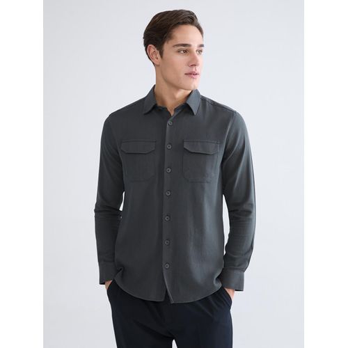 Regular Fit Linen Blend Men's Shirt