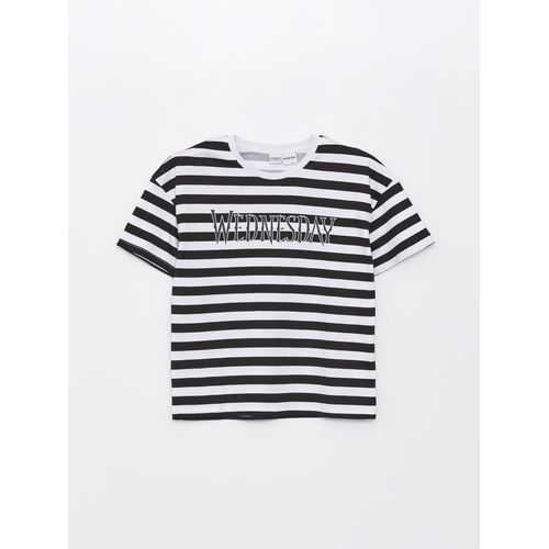 Crew Neck Striped Short Sleeve Girl's T-Shirt