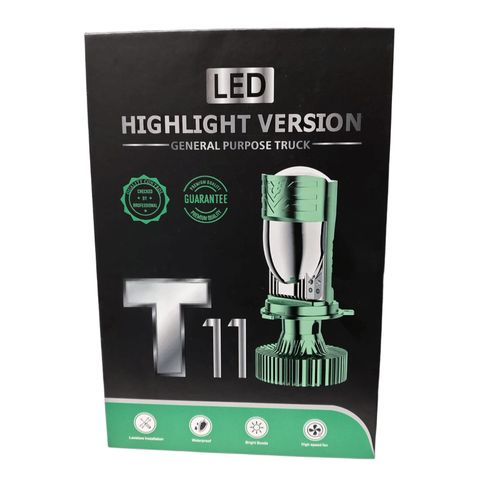 T11 H4 طقم مصابيح أمامية للسيارة LED، أقصى سطوع 6000 كيلفن