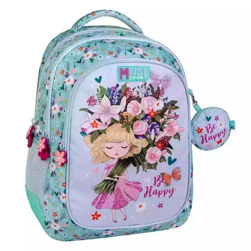 Team Be Happy Elementary School Backpack 3 Compartments