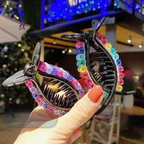 مشبك شعر بألوان قوس قزح للنساء ، إكسسوارات شعر ، مشابك شعر ، دبوس شعر ، إكسسوار عصري 2 قطعة